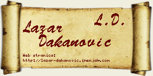 Lazar Dakanović vizit kartica